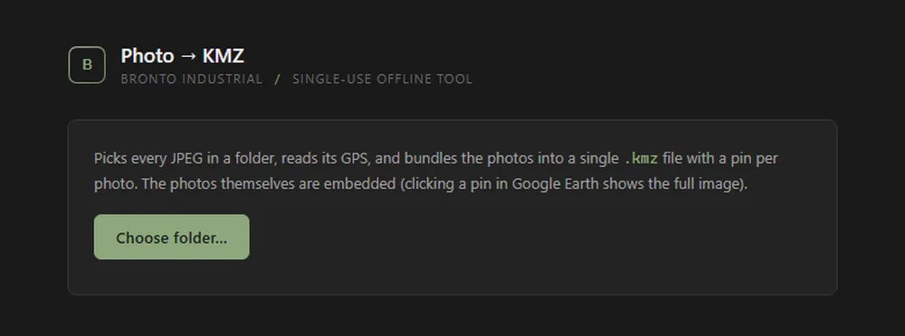Photo to KMZ — bundle geotagged photos into a Google Earth file